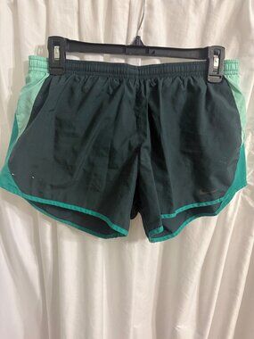 Nike Womens Dri-Fit Athletic Running Shorts Green & Teal Size M